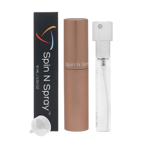 Spin N Spray Rose Gold Atomizer â€” Unisex â€” Empty Refillable Atomizer â€” 0.34 oz