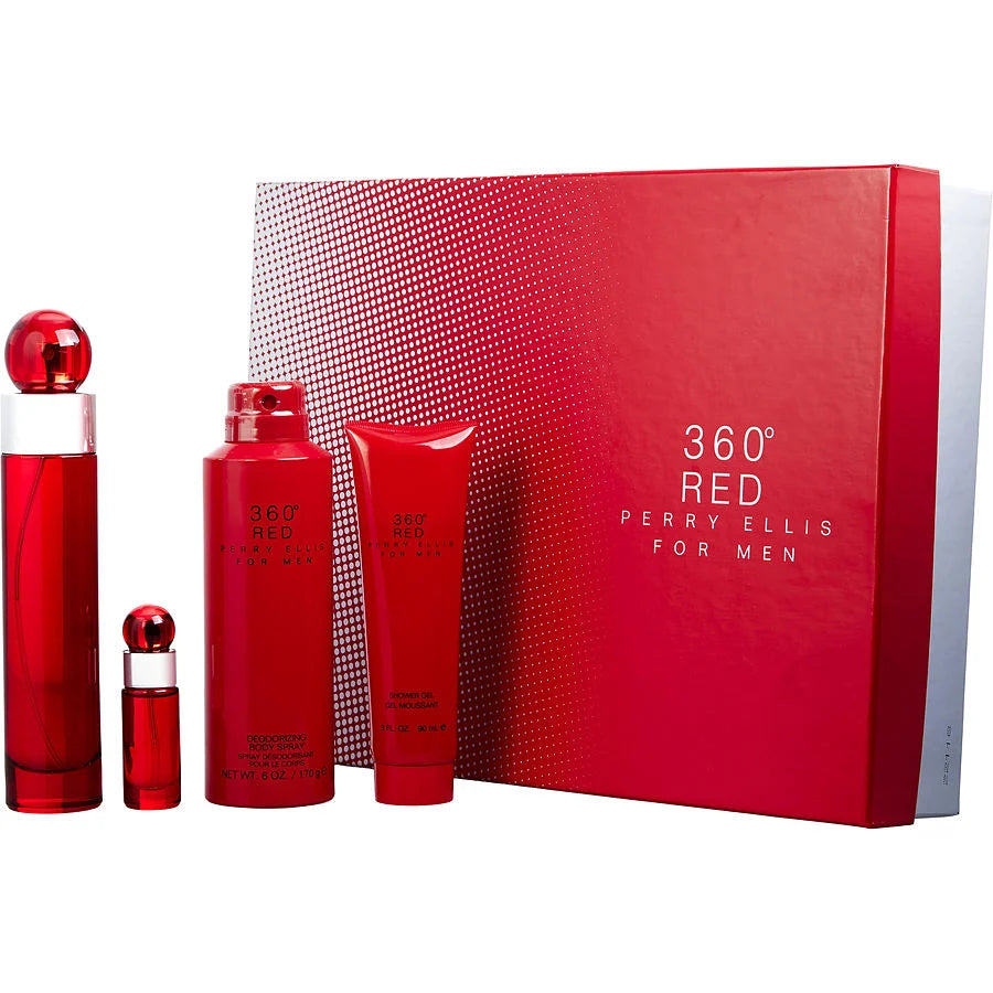 Perry Ellis 360 Red  SET 4 PIEZAS