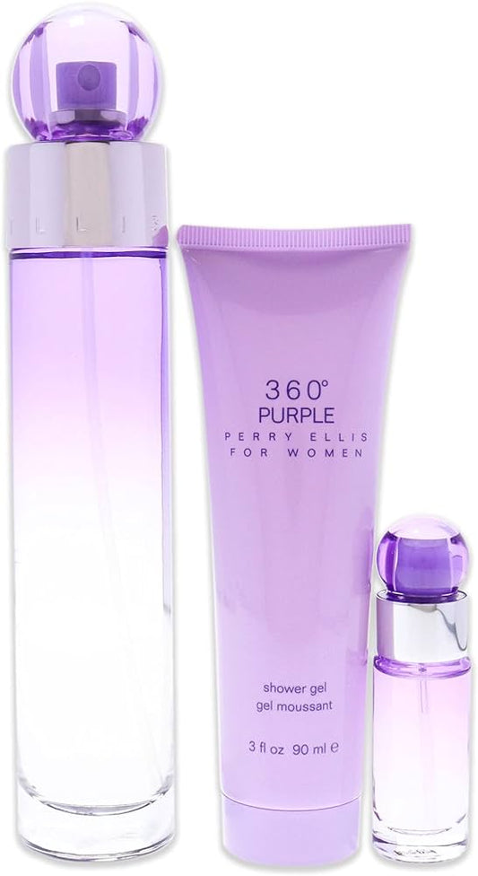 360 PURPLE PERRY ELLIS FOR WOMAN  GIFT SER  3 PC