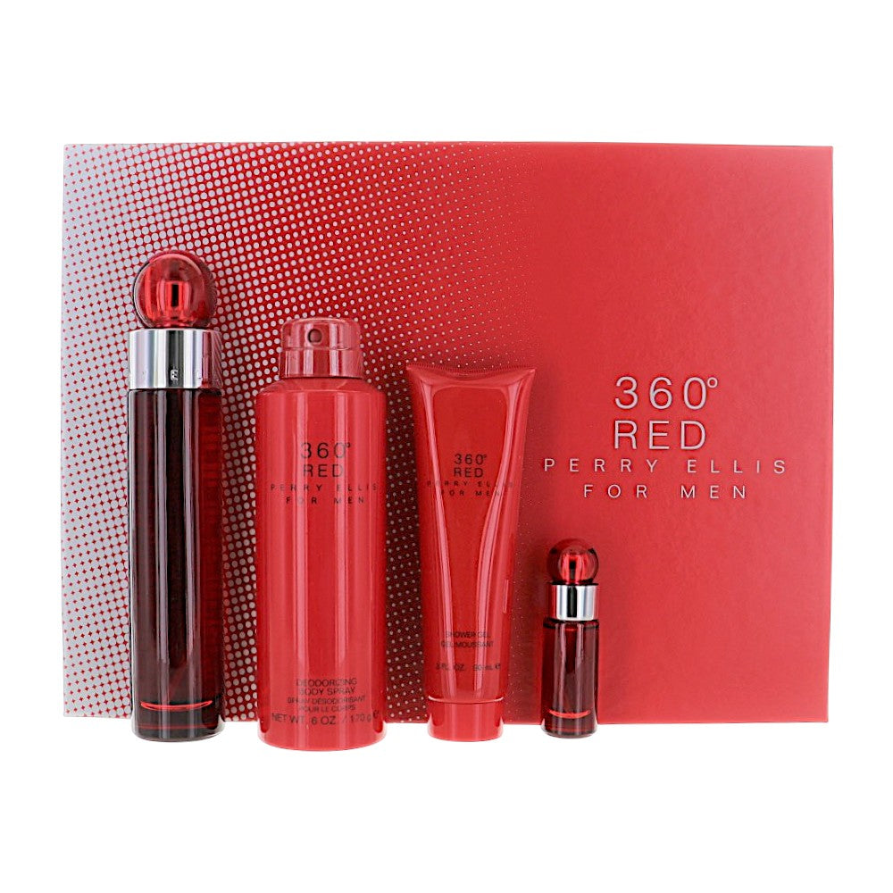 Perry Ellis 360 Red Gift Set for Men â€” 4pc set