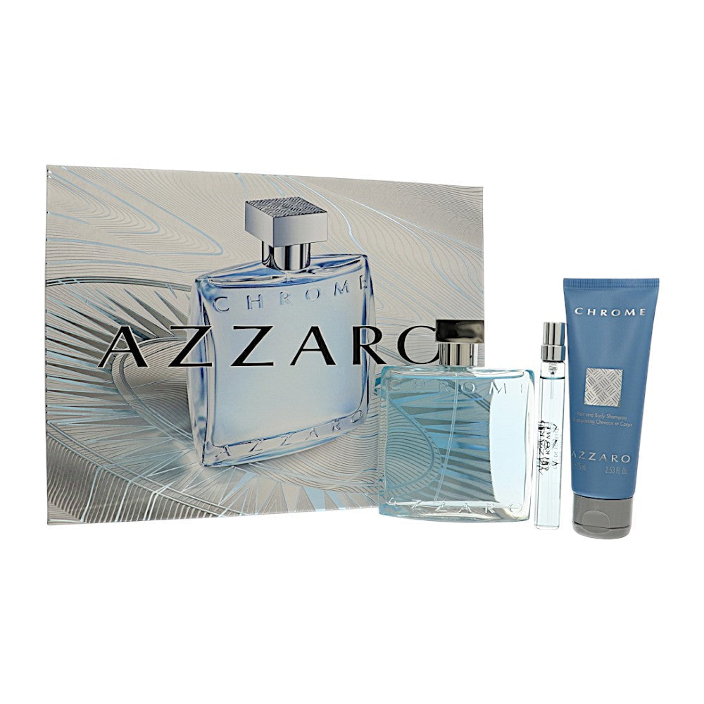 Azzaro Chrome Gift Set for Men â€” 3pc set