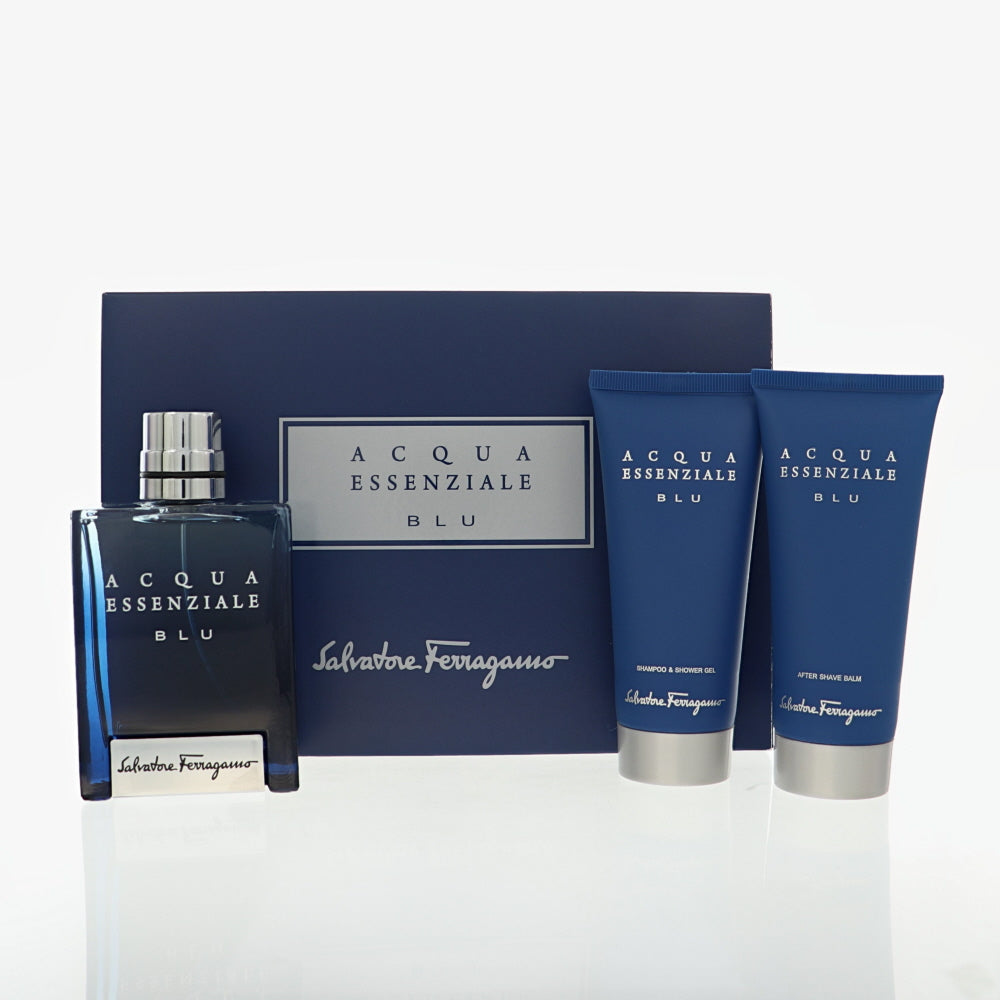 Salvatore Ferragamo Acqua Essenziale Blu Gift Set for Men â€” 3pc set