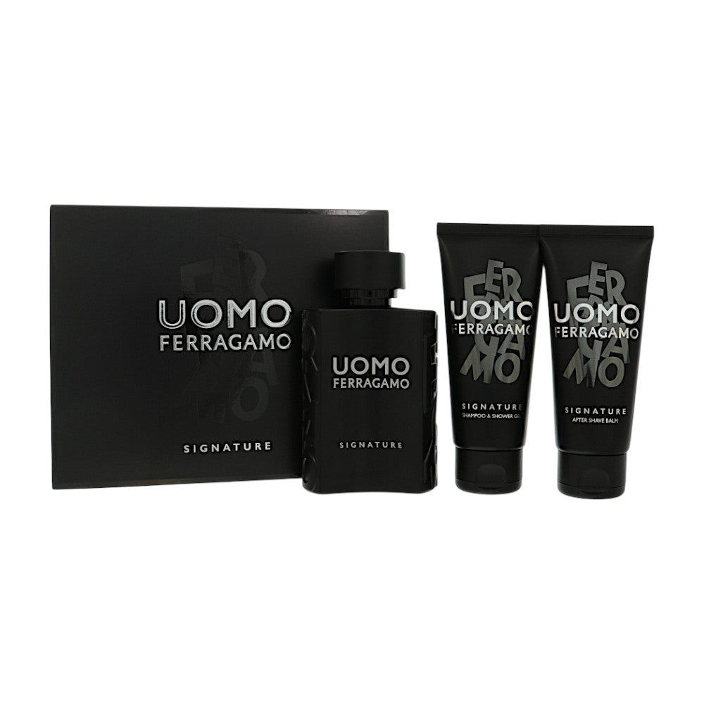Salvatore Ferragamo Uomo Signature Gift Set for Men â€” 3pc set