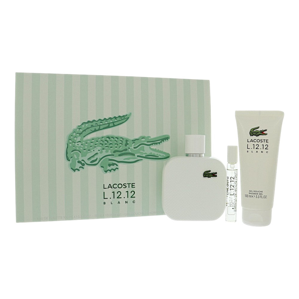 Lacoste L.12.12 Blanc Gift Set for Men â€” 3pc set