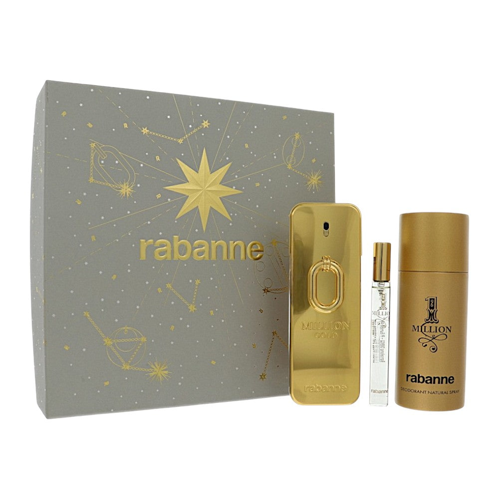 Paco Rabanne 1 Million Gold Intense Gift Set for Men â€” 3pc set