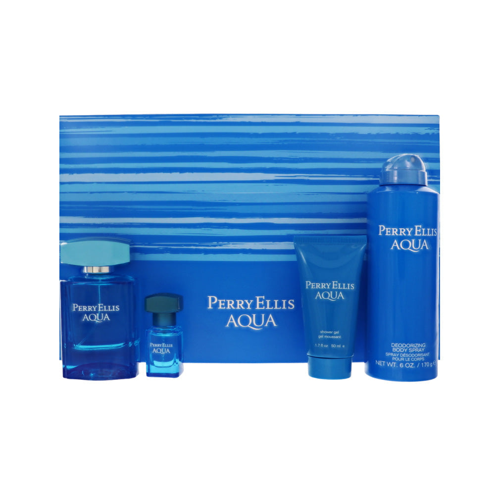 Perry Ellis Aqua Gift Set for Men â€” 4pc set