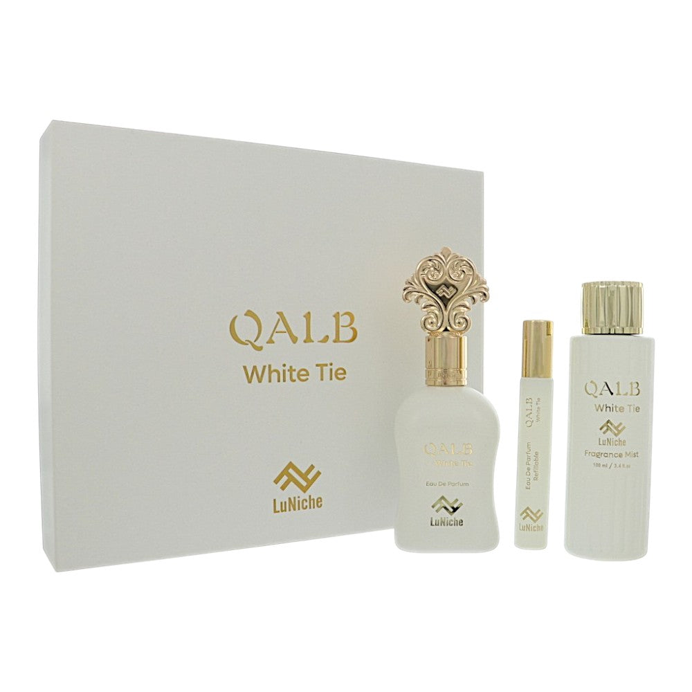Luniche Qalb White Tie Gift Set â€” Unisex â€” 3pc set