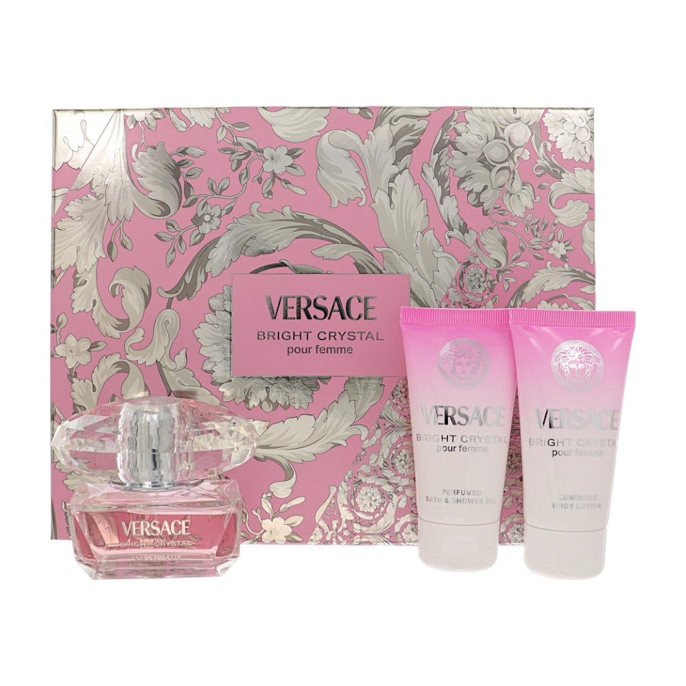 Versace Bright Crystal Gift Set for Women â€” 3pc set Style 1 Box