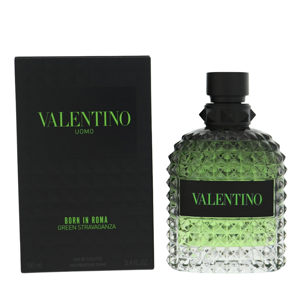 Valentino Born In Roma Green Stravaganza Eau de Toilette for Men â€” 3.4 oz