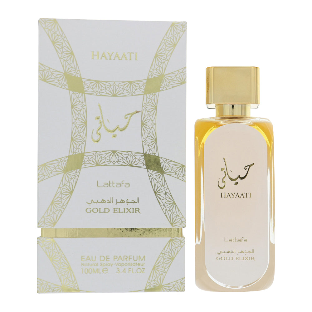 Lattafa Hayaati Gold Elixir Eau de Parfum for Men â€” 3.4 oz