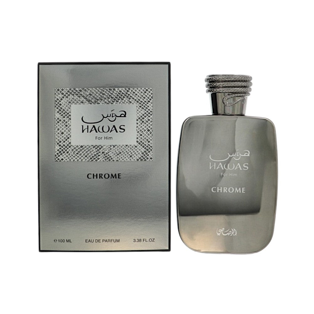 Rasasi Hawas Chrome Eau de Parfum for Men â€” 3.38 oz