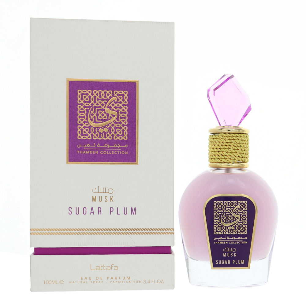 Lattafa Musk Sugar Plum Thameen Collection Eau de Parfum for Women â€” 3.4 oz